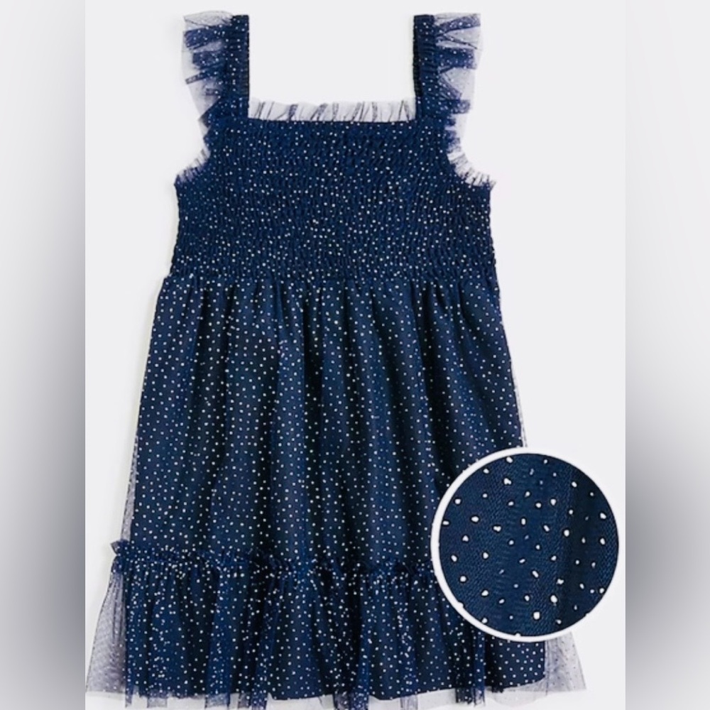 CREWCUTS, Navy Kids Smocked Dress, 5